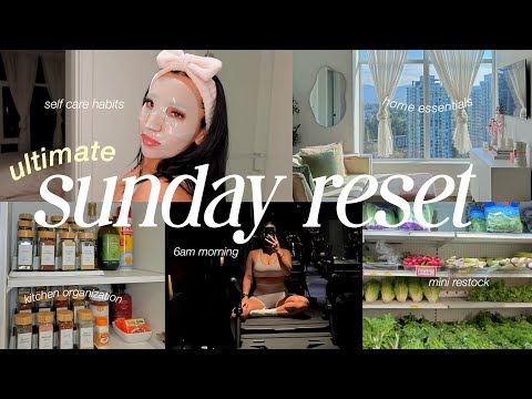 *ultimate* SUNDAY RESET 2025🌱 6am morning routine, kitchen organization, restock, self care sunday