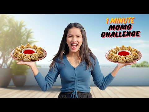 1-Minute Momos Challenge | Can I Finish Them All?