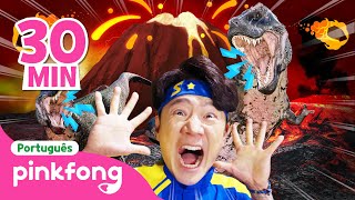 Socorro! É Dinossauro! 🦖 | Compilação do Sammy⚡| Pinkfong, Bebê Tubarão! Canções para Crianças