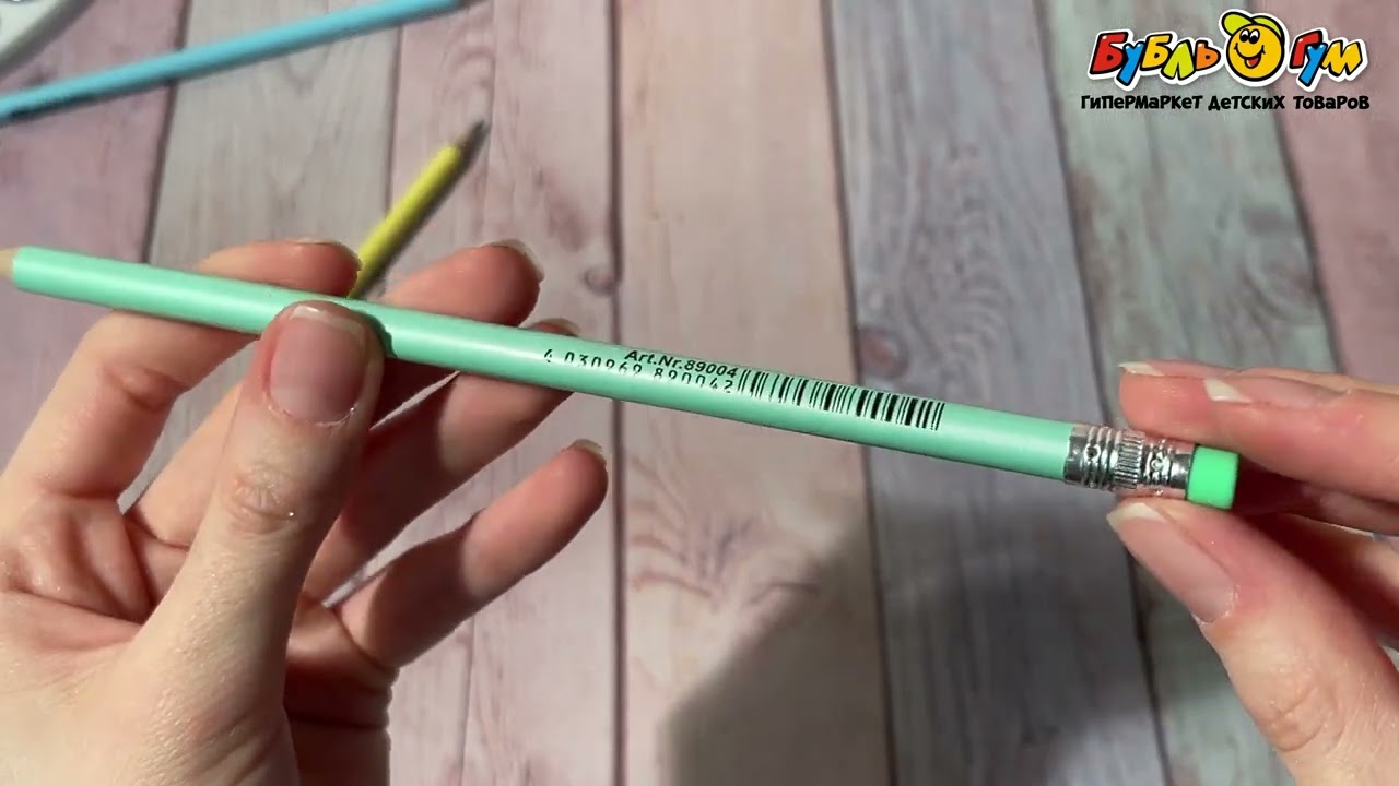 Набор карандашей с ластиком 3шт  - видео Набор карандашей с ластиком 3шт  - видео