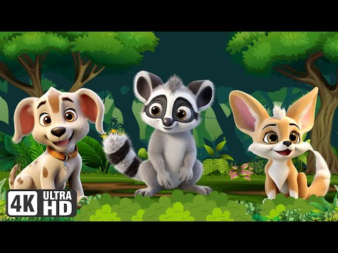 Cute Little Animals - Raccoon, Lemur, Fennec Fox, Puppy - Familiar Animals