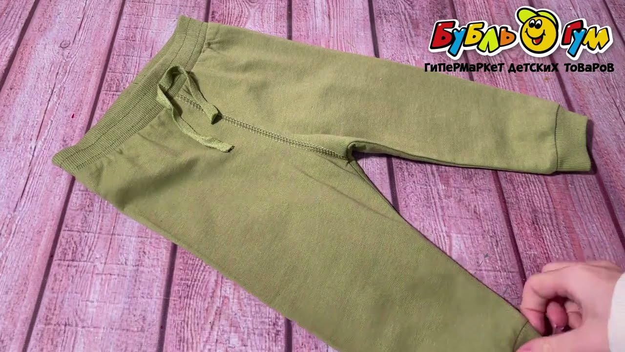 Брюки базовые с эластичной резинкой хаки - видео Брюки базовые с эластичной резинкой хаки - видео