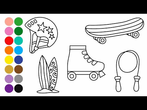 DEPORTES Aprende a dibujar y colorear para niños - Dibujos para niños - Dibujo fácil para niños