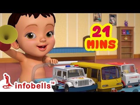 சுட்டி சிட்டியின் குட்டி ஸ்கூல் பஸ் - School Bus Pretend Play | Tamil Rhymes & Cartoons | Infobells