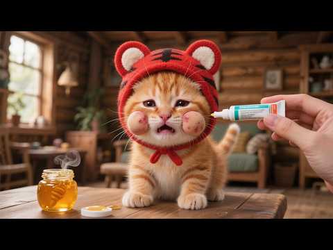 Puffy Cheeks! Tiger-Hat Kitten Stung by Bees While Harvesting Honey｜Daisy's Journal 56