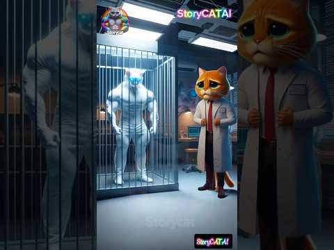 👮🙀White Cat Saves Best Friend🥹💪#cat #aiart #funny #police #cute #shorts #superhero