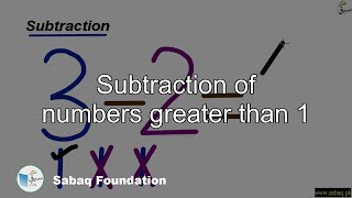 Subtraction of numbers greater than 1