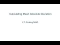 Calculating Mean Absolute Deviation