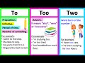 Understanding the Uses of 'to' and 'two'