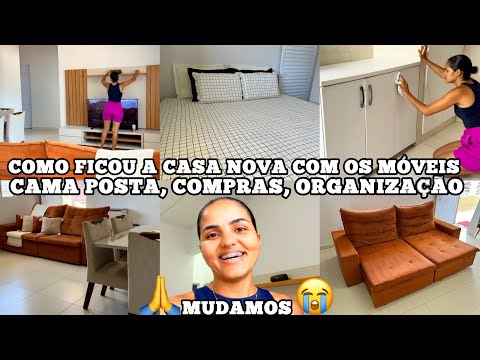 MUDAMOS! TOUR PELA CASA NOVA  COM OS MÓVEIS, COMPRAS, ORGANIZAÇÃO E CAMA POSTA, LAVAGEM DO SOFÁ