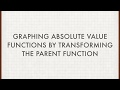 Graphing Absolute Value Functions and Transformations