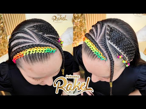 Peinado Para Niñas/ Tejido Panal/ Encintado/ Diseño de Trenzas/ Peinados Rakel