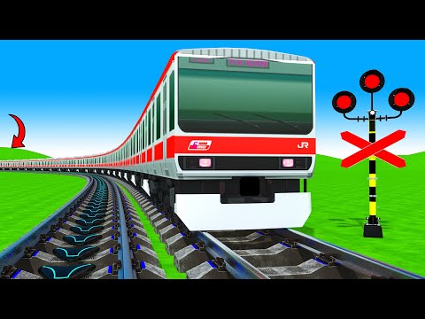 【踏切アニメ】あぶない電車 3 TRAIN 🚦 Fumikiri 3D Railroad Crossing Animation #1