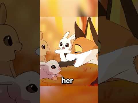 Mother Fox, raising orphaned bunnies#shorts #animation