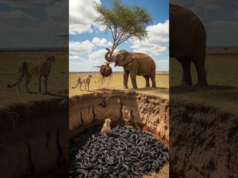 Elephant Saves Animal From Pit Of Snakes! #animal