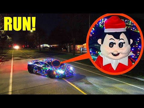 If you ever see this Christmas Lamborghini driving outside your house RUN!! (Elf on the Shelf?!)