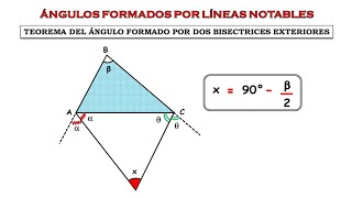 Teorema del ángulo formado por dos bisectrices exteriores