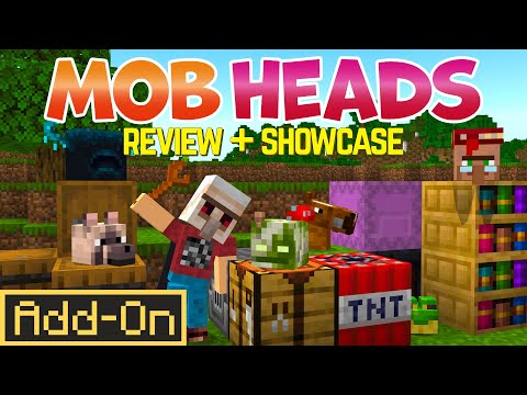 BEST Mob Heads Pack! | Minecraft Bedrock Marketplace Review + Showcase