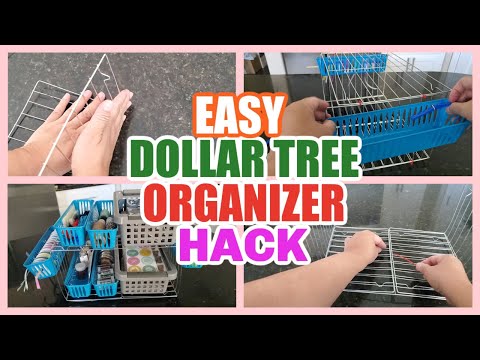 EASY DIY DOLLAR TREE 2-TIER MULTIPURPOSE TABLETOP ORGANIZER HACK | DOLLAR TREE COOLING RACK HACK