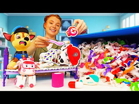 Alles in Ordnung mit der Paw Patrol. Marshall ist krank. Spielzeug Video mit Irene