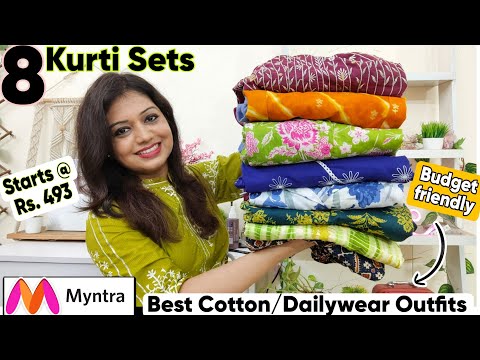 Huge 8 Myntra Partywear/ Cotton Kurta Set Haul| New Co-ord Set & Kurti Haul| Myntra Haul