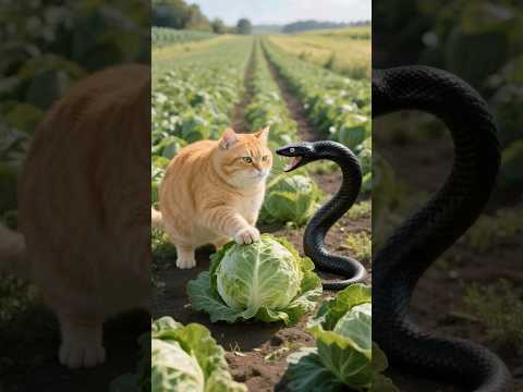 Orange cat bitten by snake. #usa #usa #snakebite #orangecat #animaldrama