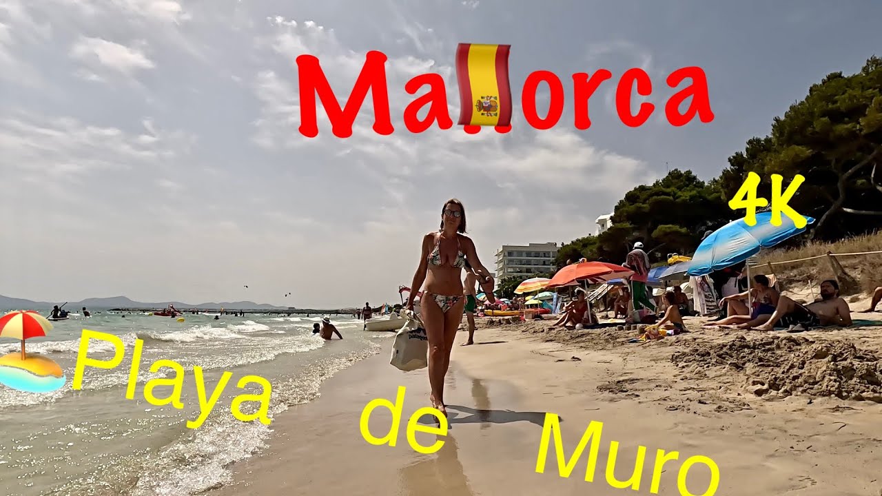 🏖️Beach Walk Playa de Muro Mallorca 🇪🇸2023, July 📷4K60