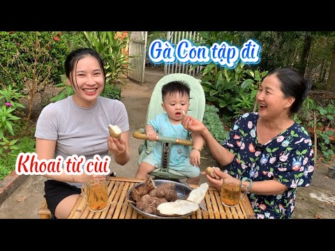 Lần Đầu Bé Gà Con Tập Đi Cả Nhà Ai Cũng Bất Ngờ - Em Gái Quê