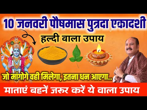 10 जनवरी पुत्रदा एकादशी को हल्दी वाला उपाय जरूर करें || Pradeep ji Mishra | Aaj Ka Upay #ekadashi