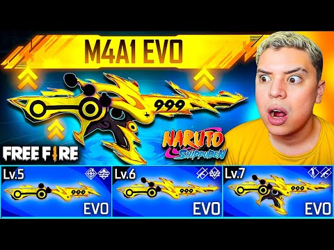 ¡LA M4A1 EVOLUTIVA DE FREE FIRE X NARUTO! 😱 ES BRUTAL !!! 😱 ¿ GRATIS ?