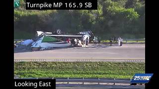 Overturned vehicle shuts down Turnpike north in Fort Pierce