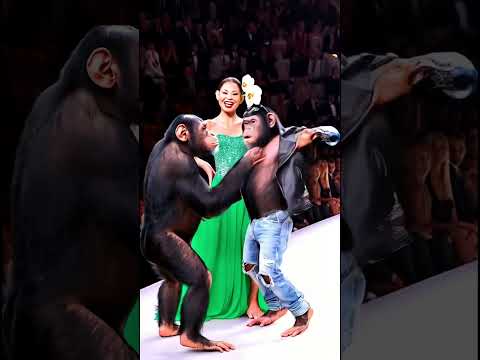 Chiffon Showdown! Monkey Runway Face-Off! ๐คฃ๐ #monkey