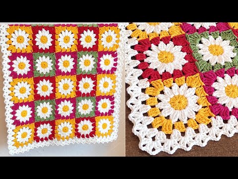 CROCHET EASY Crochet Granny Square Motif #5 Border Crochet blanket motif pattern