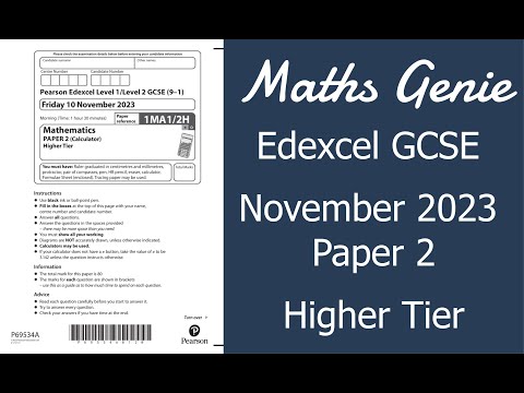 Edexcel Higher Paper 2 November 2023 Exam Walkthrough