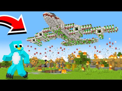 How to Build A Working Bomber Plane House in Minecraft