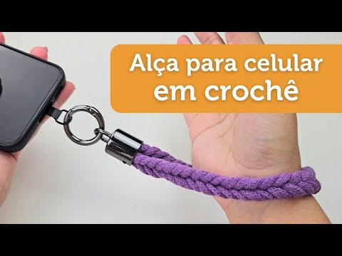 Alça de segurança em crochê para celular | por Ju quem fez