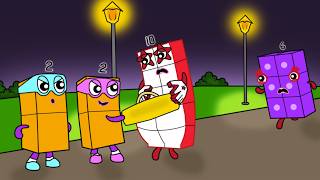 The terrible 2s tried to bother NB 10 and take her bag - Numberblocks fanmade coloring story