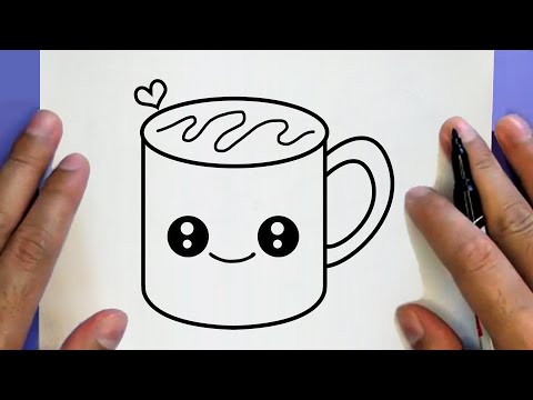 COMO DESENHAR UMA CHÁVENA DE CAFÉ BONITA, PASSO A PASSO, JACKDesenhos