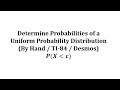 Understanding Uniform Distribution and Probability