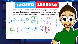 Juguito sabroso | Ejercicio con fracciones | CON CASIO