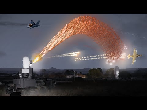 Su-57 and Su-25 Shot Down by Defense System - Huge Ammu Explosion - Military Simulation - ArmA 3