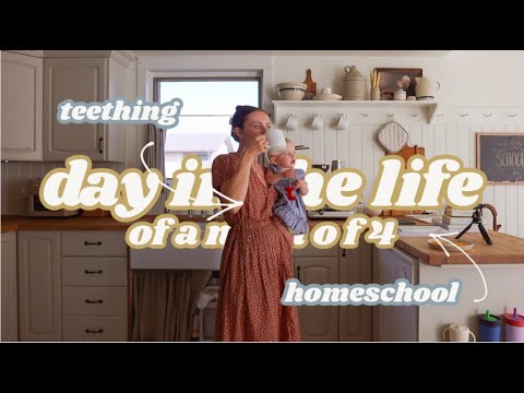 teething baby, starting homeschool, and new routines // Day in the Life of a Mom of 4