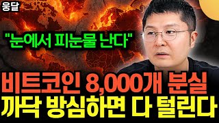 "평생 모은 돈 다 날린다. 눈에서 피눈물 줄줄" 비트코인 8,000개 분실 .. 까딱 방심하면 전 재산 다 털린다 | 웅달 TV
