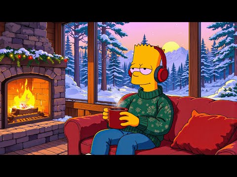 Cozy Winter Cabin Vibes ❄️ | Relaxing Lo-fi Beats with Fireplace Ambience