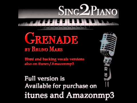 Grenade (Piano karaoke backing – for your cover version) Bruno Mars