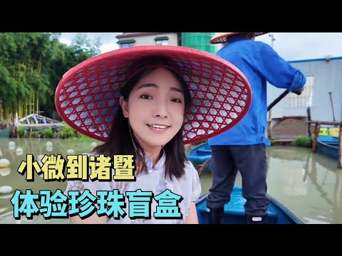 2176集：小微离开义乌到诸暨，第一次体验开珍珠盲盒，258元花得值吗？ 要去普陀山好几天，把面包车停义乌，去诸暨开蚌，做了很多珍珠