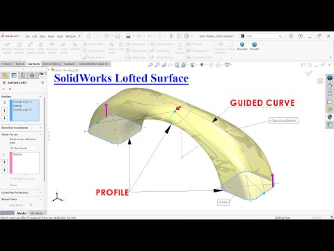 SolidWorks Lofted Surface Tutorial-Door Handle