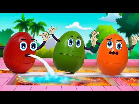 Toy Learning with Eggs Turning Clay Dinosaur – Color Train, Balls, Dinos and More | Kids Learning