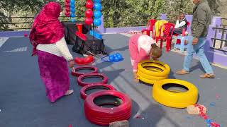 mom vs Daughter  Race balloon popping and Drop cup
