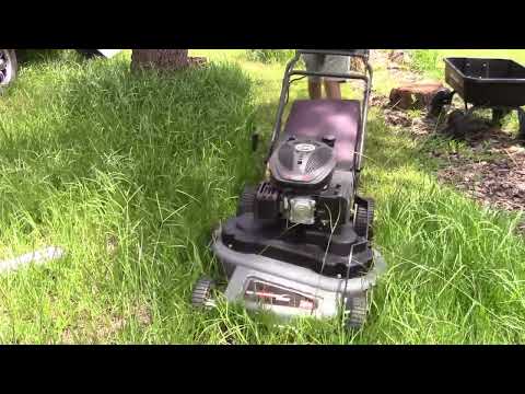 DR 30 inch mower bagging some tall grass (SP30)
